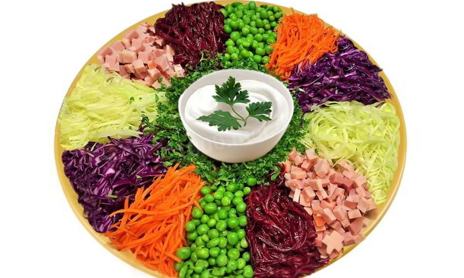 Рецепт салат козел с овощами и колбасой