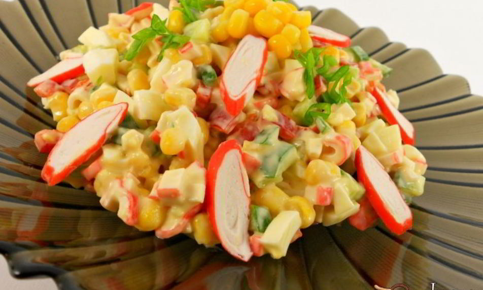 Рецепт салат мозаика с крабовыми палочками