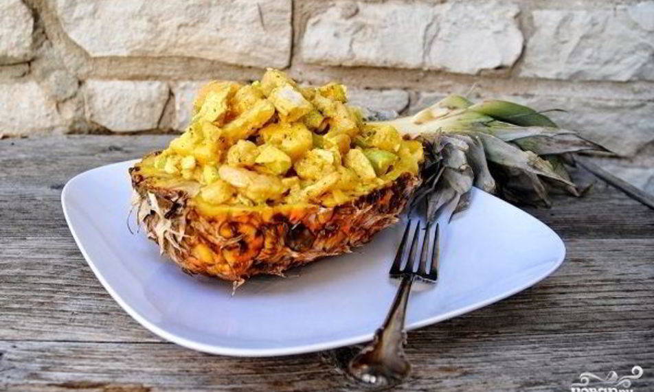 Рецепт салат нежность с креветками и ананасом