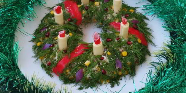 салат рождественский венок