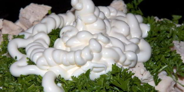 салат с ананасами и курицей