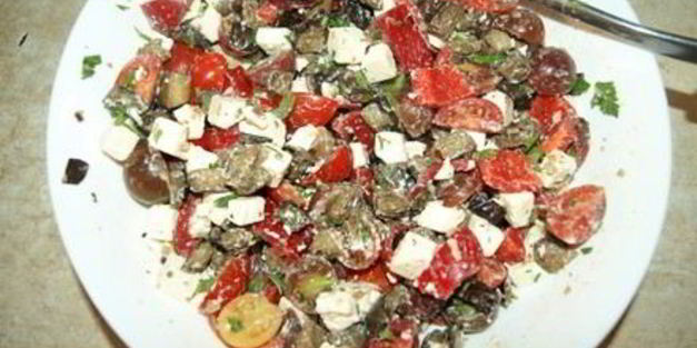 салат с баклажанами и брынзой