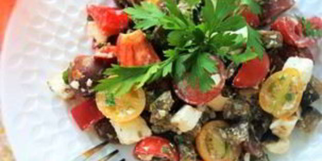 салат с баклажанами и брынзой
