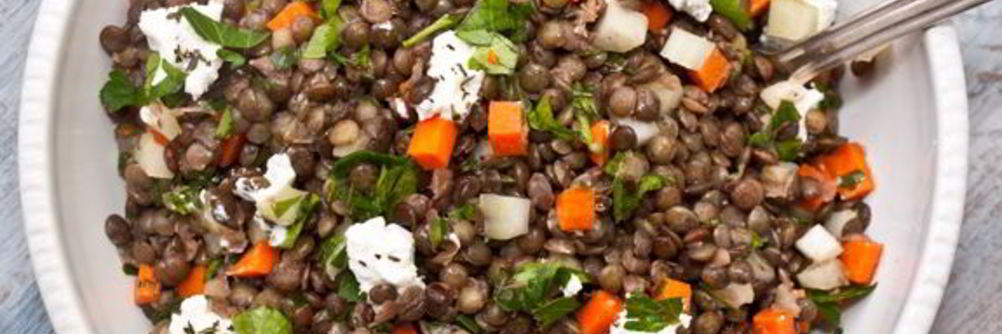 Салат с чечевицей