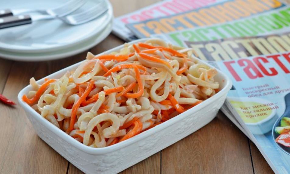 Рецепт салат с кальмарами