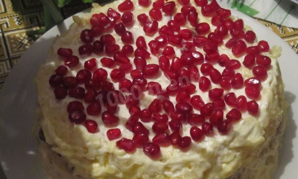 Рецепт салат с курицей гранатом и сыром