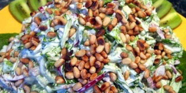 салат с отварной говядиной и киви