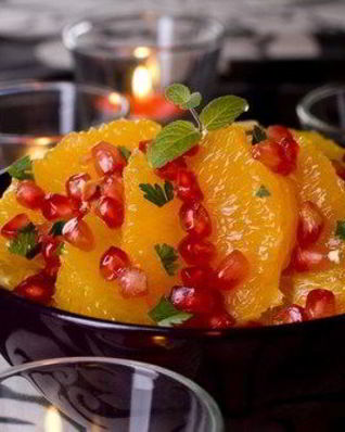 Теплый салат с апельсинами