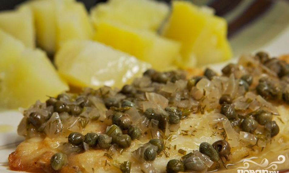 Рецепт соус для рыбы из вина, масла и каперсов