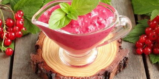 соус из красной смородины с мятой