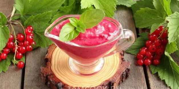 соус из красной смородины с мятой