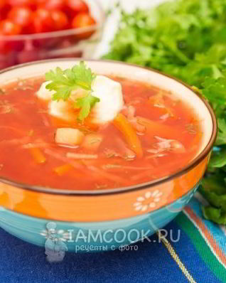 Борщ диетический без зажарки