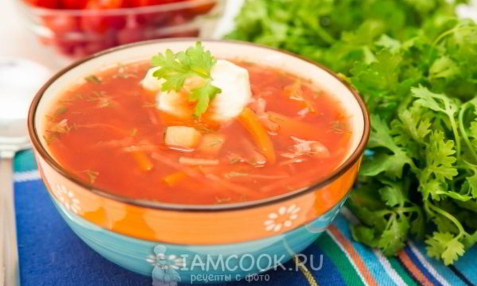 Рецепт борщ диетический без зажарки