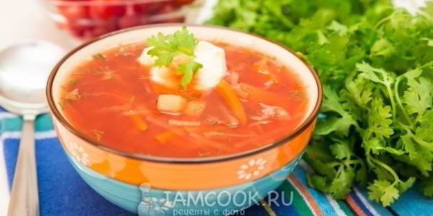 борщ диетический без зажарки