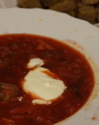 Борщ красный из баранины