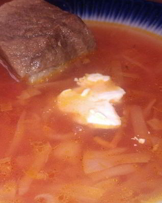 Борщ на постной говядине