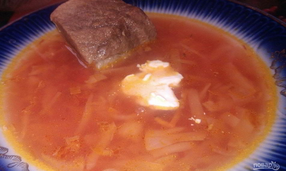 Рецепт борщ на постной говядине