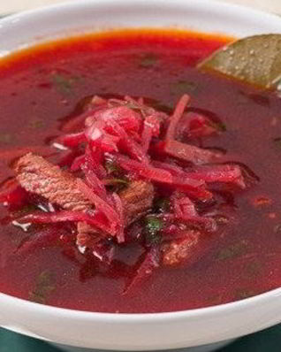 Борщ с чесноком и зеленью