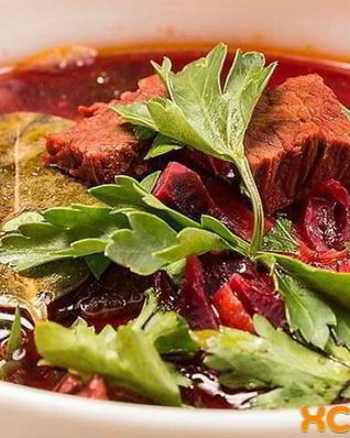 Борщ с чесноком