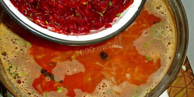 борщ с фасолью постный