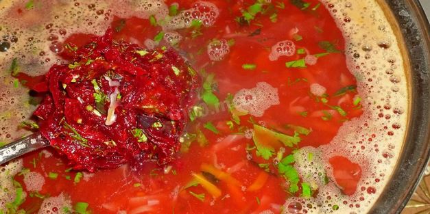 борщ с фасолью постный