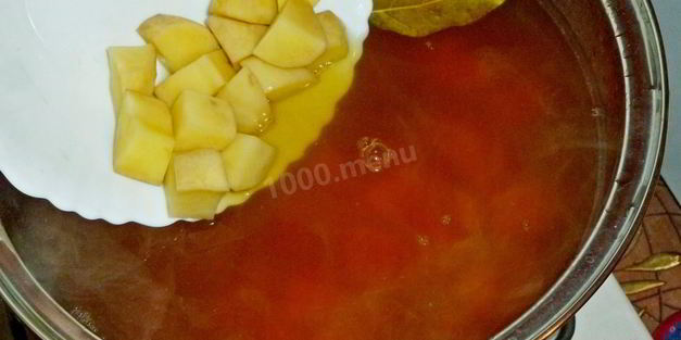 борщ с фасолью постный