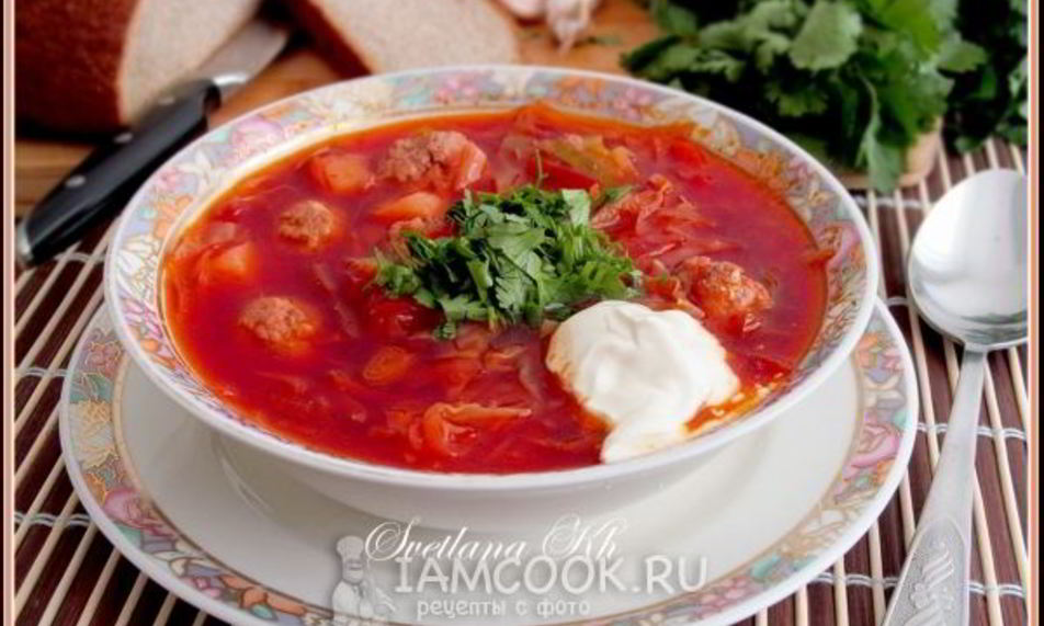 Рецепт борщ с фрикадельками