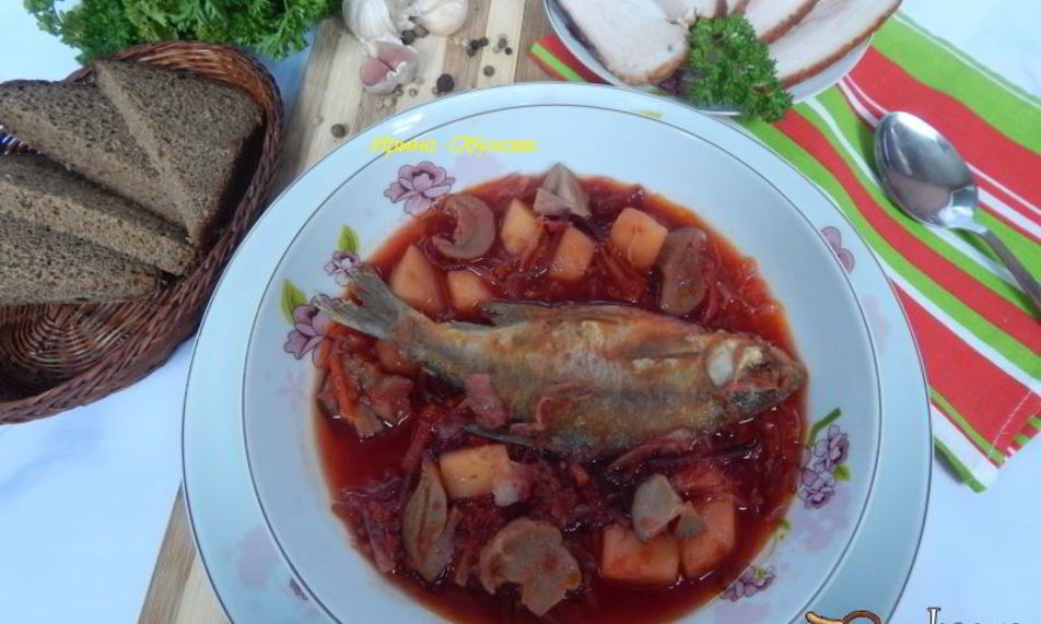 Рецепт борщ с грибами и карасями по-днепропетровски