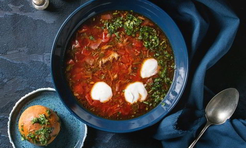 Рецепт борщ с копченым салом