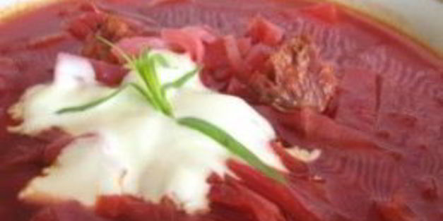 борщ с копчеными ребрышками