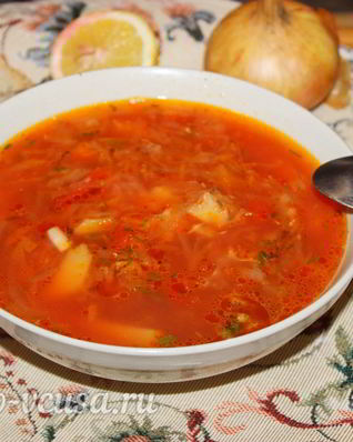Борщ с квашеной капустой