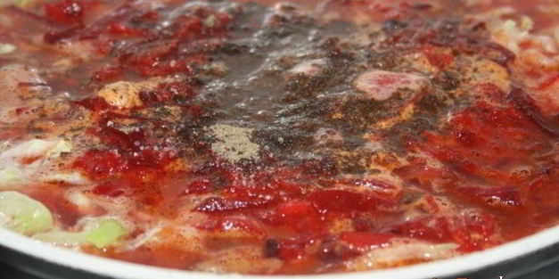 борщ с шампиньонами на куриных окорочках