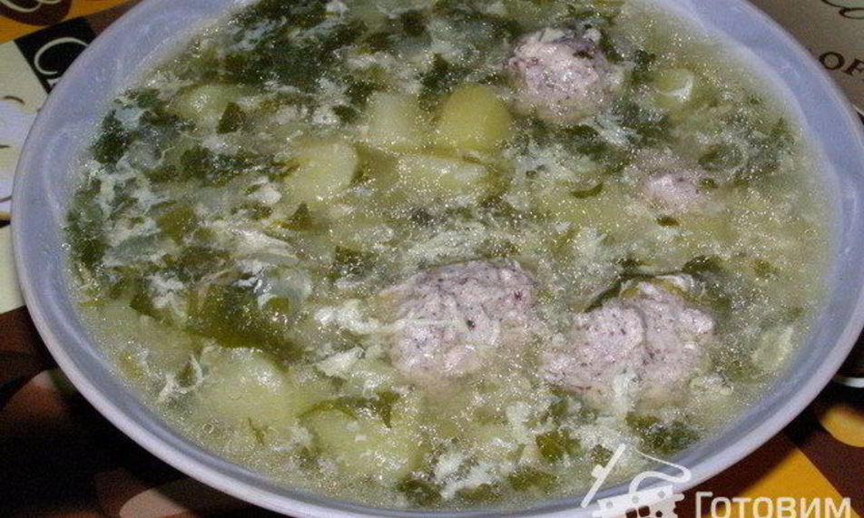 Рецепт борщ со щавелем и фрикадельками