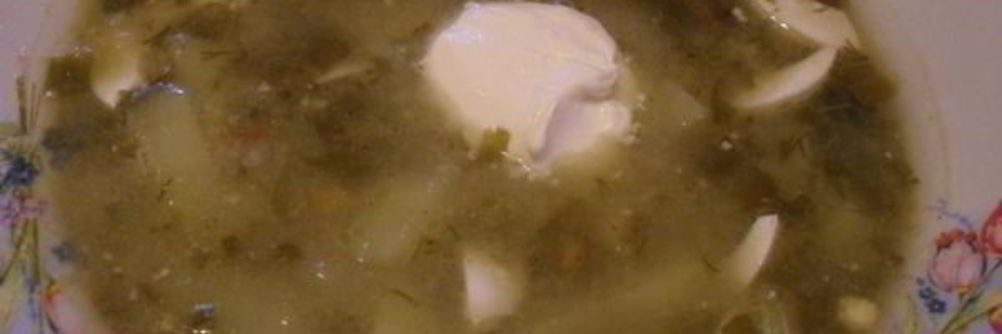 Борщ со щавелем и яйцом