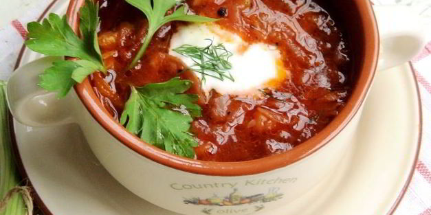 борщ, томленный в духовке