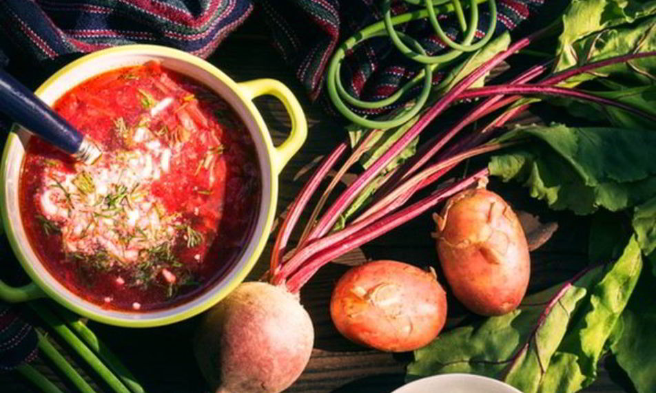 Рецепт холодный борщ с колбасой