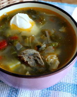 Осенний зеленый борщ