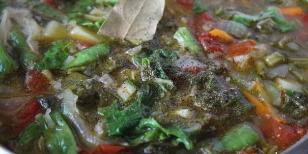 осенний зеленый борщ