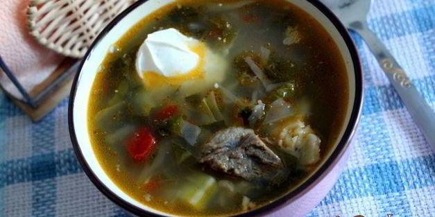 осенний зеленый борщ