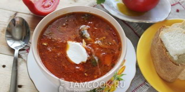 постный борщ с фасолью и килькой