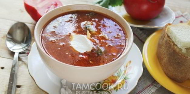 постный борщ с фасолью и килькой