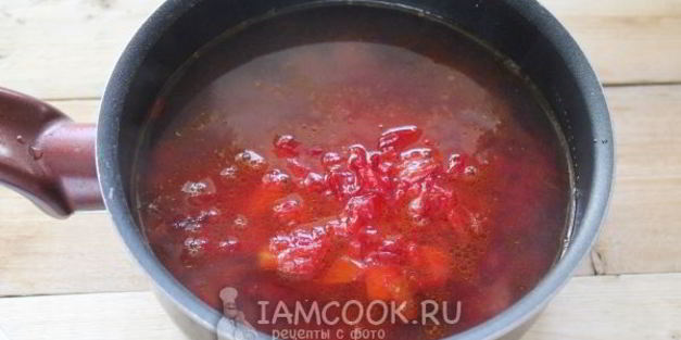 постный борщ с фасолью и килькой