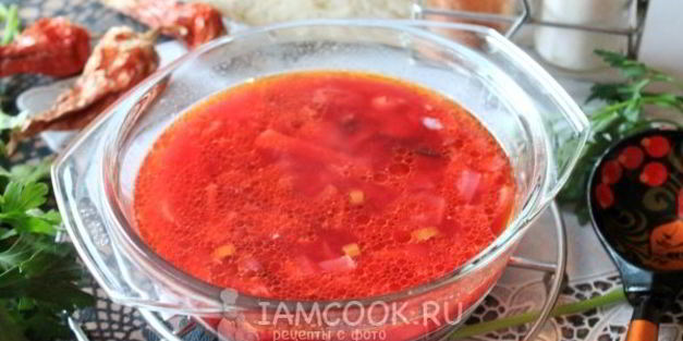 постный борщ с грибами и фасолью