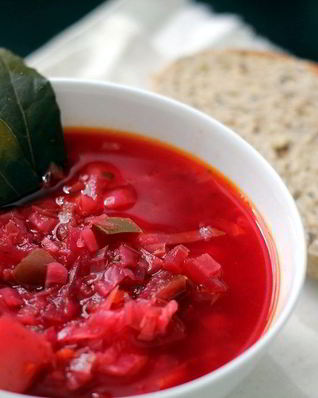 Постный борщ с грибами