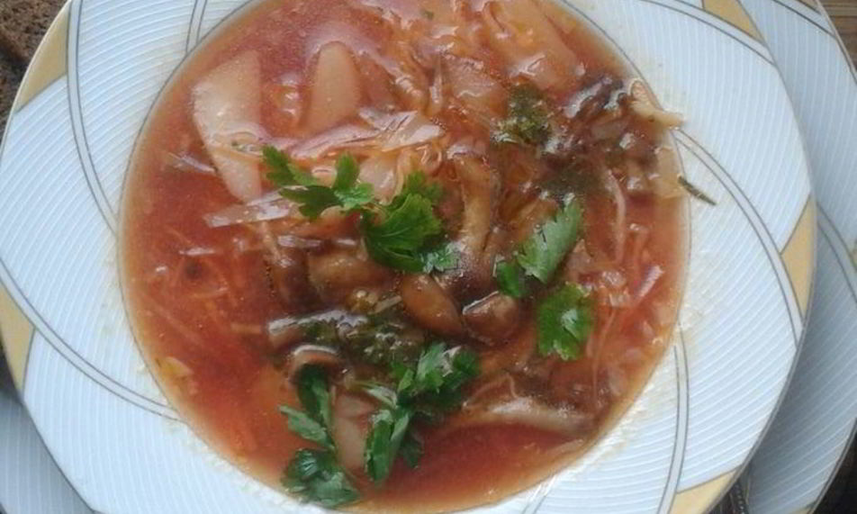 Рецепт постный борщ с опятами