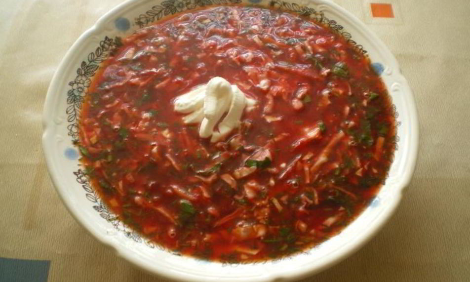 Рецепт украинский борщ со свининой и галушками