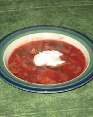 Вегетарианский грибной борщ с фасолью