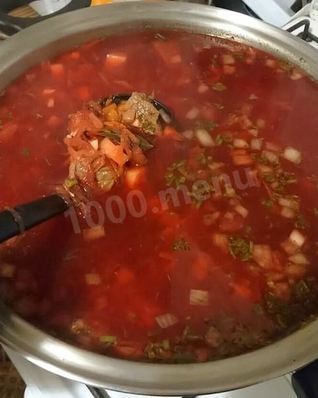 Вкусный борщ на пару в сковороде вок