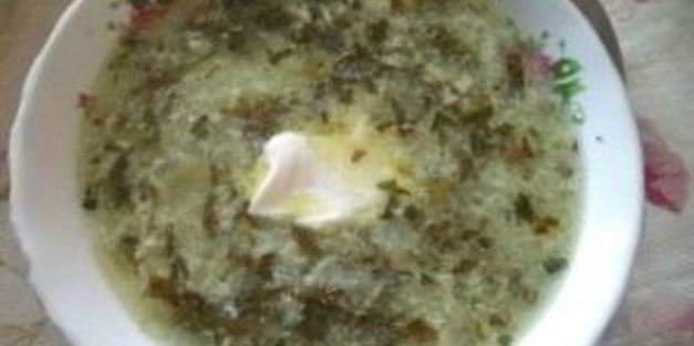 зеленый борщ без мяса