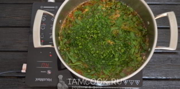зеленый борщ со щавелем и яйцом